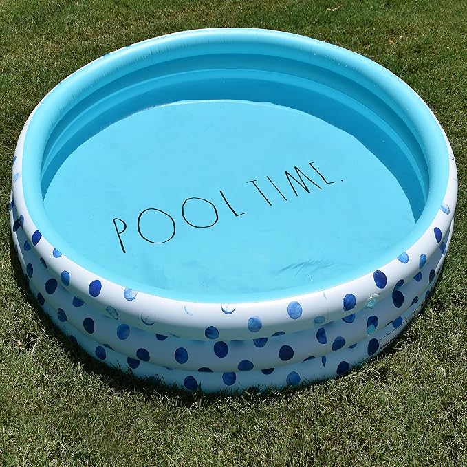 Rae Dunn x CocoNut Float Indigo Polka Dot Mini Pool, Pool Time Theme | Suitable uses include sunny gatherings, backyard recreation, vacation activities, playful relaxation, family entertainment