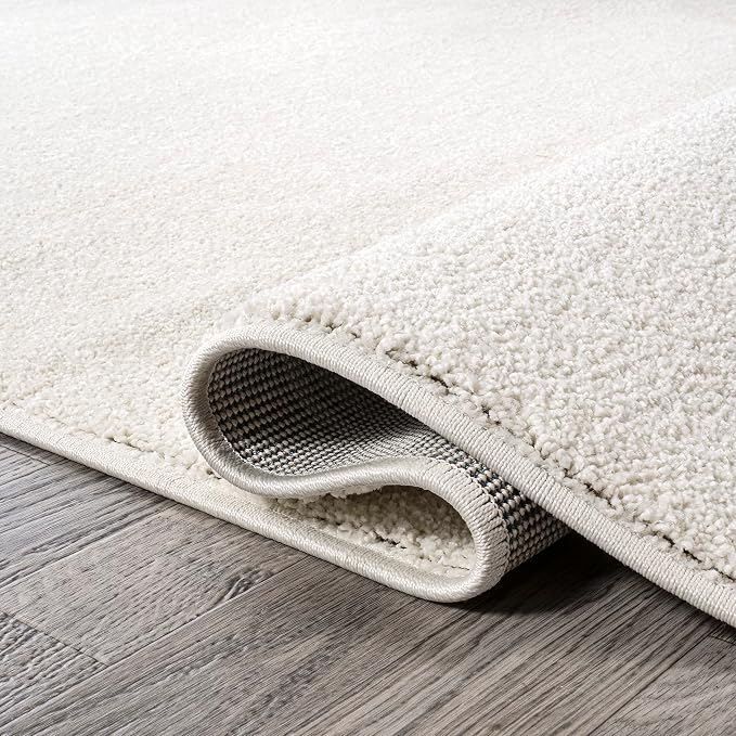 JONATHAN Y Haze Solid Low-Pile Cream Runner Rug 2x14, Coastal,Bohemian,Minimalist,Classic, Easy-Cleaning for Living Room,Bedroom,Kitchen,Pet Friendly,Non-Shedding (SEU100T-214)