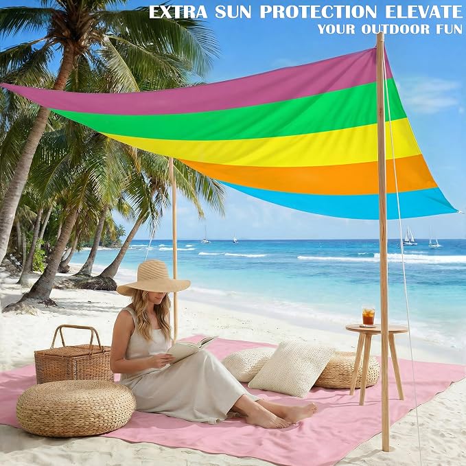 Famstar Beach Blanket Oversized Extra Large 78"X81"/10'X9',Waterproof Sandproof Beach Blanket 2-8 Adults Lightweight Durable for Travel Camping Hiking Picnic