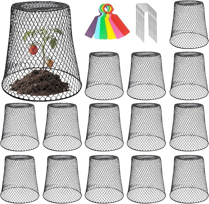 15 Sets of Chicken Wire Cloche Plant Covers Garden Netting, Heavy Duty Chicken Wire Plant Covers Protectors from Animals for Keeping Bunnies Chicken Squirrels Birds Other Out 9.13×9.13 in