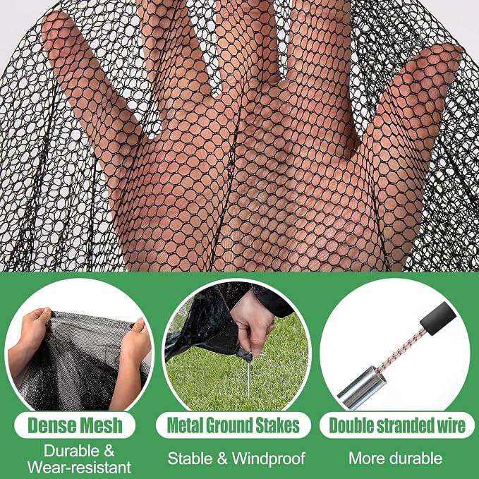 13 x 17 Ft Pond Netting for Koi Ponds - Heavy Duty Dome Net Tent Cover with Zipper, Keep Leaves Herons Out for Outdoor Garden Farm