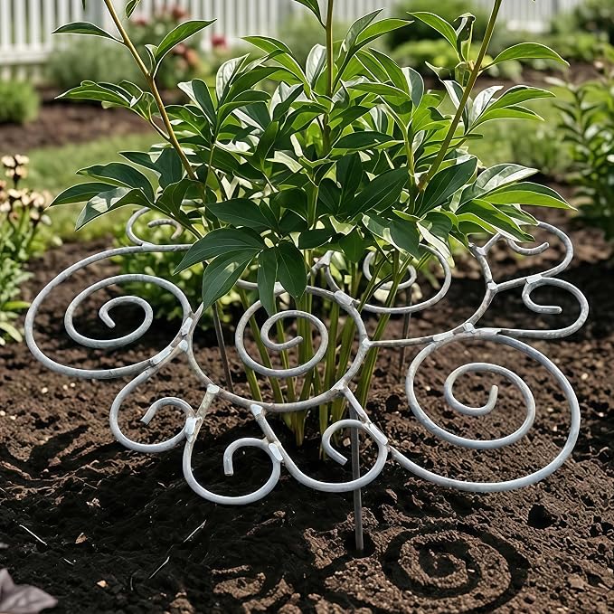 2026 New Peony Cages and Supports, Metal Plant Support Ring for Garden, Indoor Pots, Flower Hoop for Upright Growth and Protection (1, M（15.9" x 15.9"）)