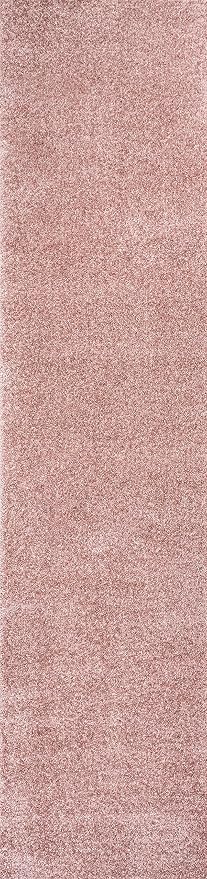 JONATHAN Y Haze Solid Low-Pile Pink Runner Rug 2x10, Coastal,Bohemian,Minimalist,Classic, Easy-Cleaning for Living Room,Bedroom,Kitchen,Pet Friendly,Non-Shedding (SEU100P-210)