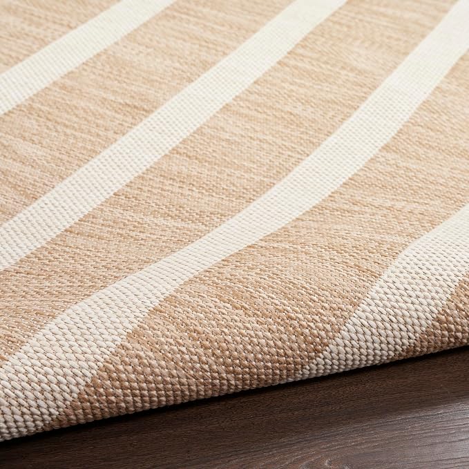 Nourison Home Positano Beige Ivory 7' x 10' Area Rug - Easy Clean, Non Shedding, Bed Room, Living Room, Dining Room, Kitchen (7' x 10')