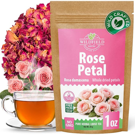 1 oz. Rose Petal Buds Herbal Tea (Rosa Damascena) - 28g Dried Rose Petals Herb Té De Rosa