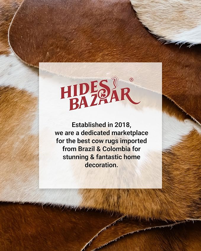 HIDES BAZAAR Exotic Brindle Cowhide Rug 5x7 ft, Real Hair on Hide Area Rug | Exotic black, brown and white brindle mix. Genuine hair on hide tanned soft, cow skin statement piece for any room