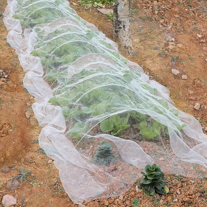 10 X 25FT Garden Mesh Netting Barrier,Fruit Tree Plant Netting for Vegetable Blueberry Bushes Plant Row Cover Screen Protection