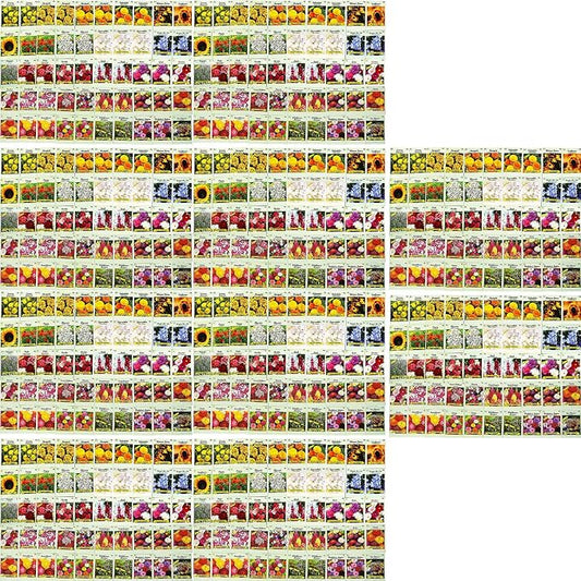 Set of 500 Flower Seed Packets - Flower Seeds in Bulk - 15 or More Varieties Available - Great for Creating Colorful Gardens (500)