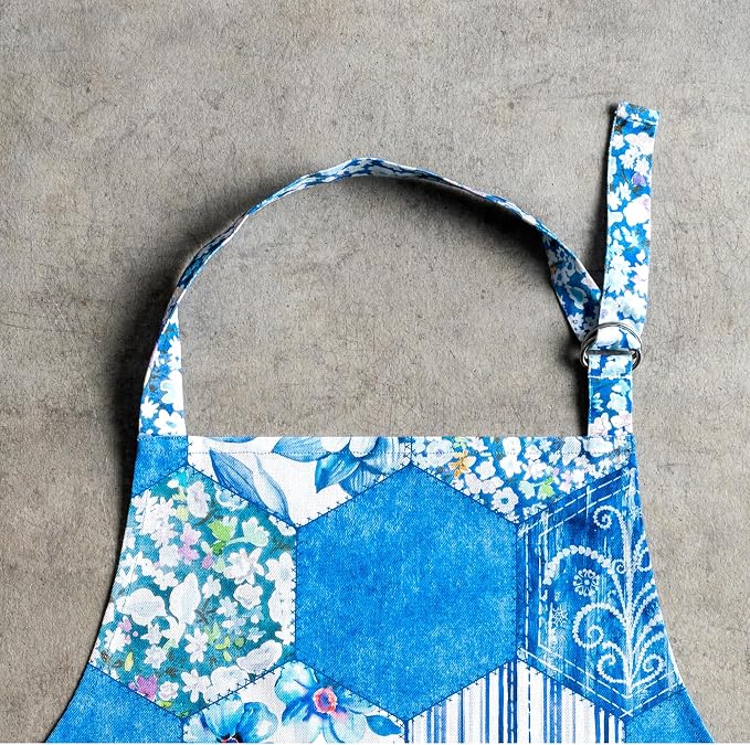 Maison d' Hermine Aprons for women with Pocket 100% Cotton (27.50"x31.50") | Adjustable Neck Strap & long ties Apron Men Chef Wedding Cooking Gardening Server Maid
