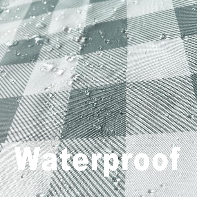 Classic Gingham Plaid Tablecloth Fabric - Rectangular 58x102 Inch Water Resistant Checked Table Cloth for Indoor/Outdoor Use - Table Cover for Kitchen, Picnics, Gardens, and Parties