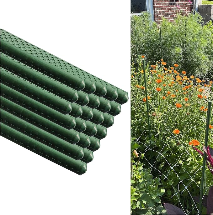 72 Inch Plant Support Garden Stakes, Steel Plant Stakes, Pack of 25
