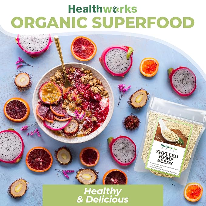 Healthworks Superfood Hemp Hearts, Shelled Hemp Seeds - 32 Oz / 2 Lbs - Canadian, Premium & All-Natural - Contains Omega 3 & 6, Fiber and Protein