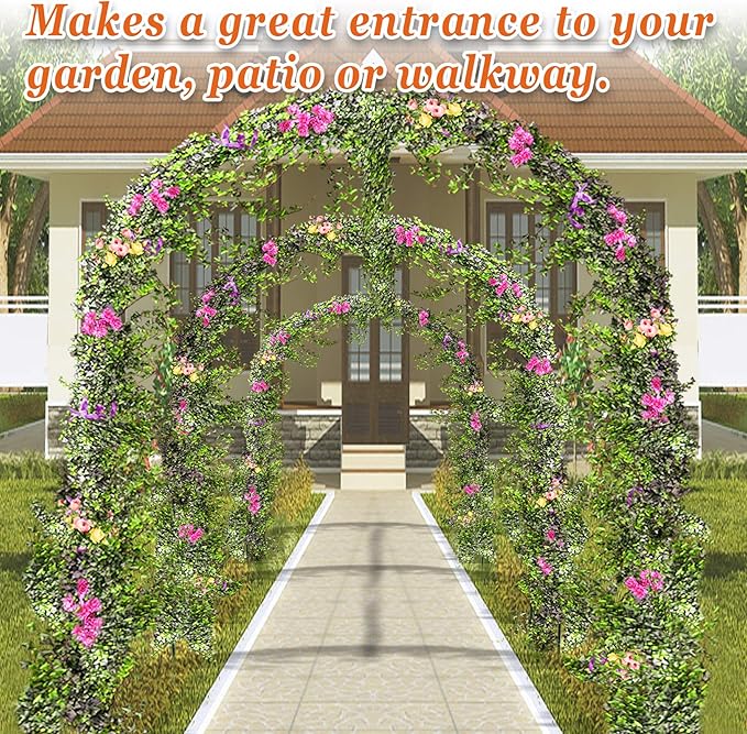 Greenhouse Replacement Frame for Outdoor Larger Hot Garden House , Support Arch Frame Climbing Plants/Flowers/Vegetables (6.5' x 7' x 7.2', Frame)