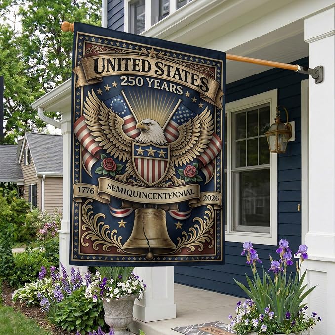 1776-2026 Commemorative, 250 Anniversary Usa Flag, Dualided Design, American 250th Anniversary Patriotic Design, American Flag With Eagle, Garden Flags For Outside 4 (30x40 Inch)