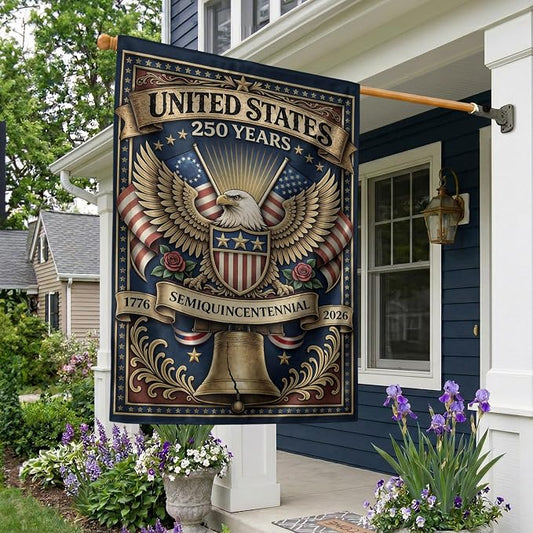 1776-2026 Commemorative, 250 Anniversary Usa Flag, Dualided Design, American 250th Anniversary Patriotic Design, American Flag With Eagle, Garden Flags For Outside 4 (30x40 Inch)