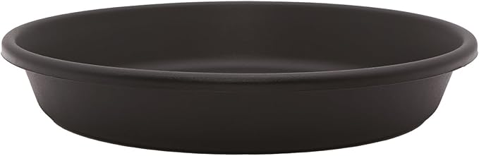 The HC Companies Flower Pot Saucers - Plastic Plant Saucer for Outdoors & Indoors - Traditional Design Plant Pot Trays for Water Drainage - Durable & Stylish Round Plant Tray (16-inch Black)