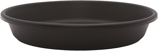 The HC Companies Flower Pot Saucers - Plastic Plant Saucer for Outdoors & Indoors - Traditional Design Plant Pot Trays for Water Drainage - Durable & Stylish Round Plant Tray (16-inch Black)
