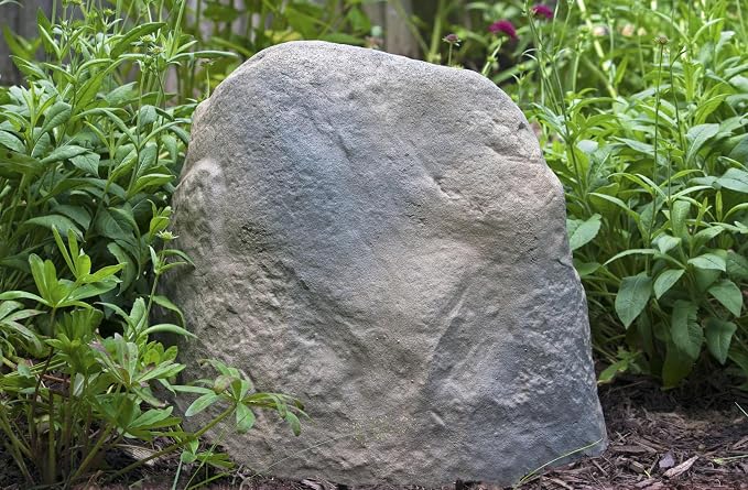 Emsco Group 2882 Landscape Rock Resin, Medium, Detailed Texture | Natural Rock, Medium Size, Decorative Landscape Rock Cover, Covers Well Pumps, Sprinkler Valves & Yard Utilities