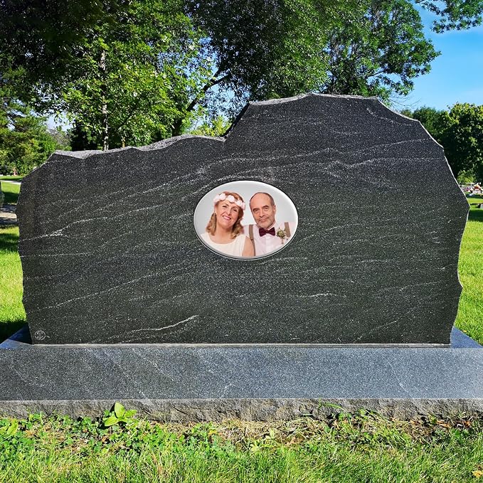 Personalized Ceramic Photo for Headstone, Waterproof Picture for Grave Cemetery Tombstone Pictures Porcelain Cameo Funeral Portrait Memorial Monument Photo for Burial Stone Hanging Decorative Tiles