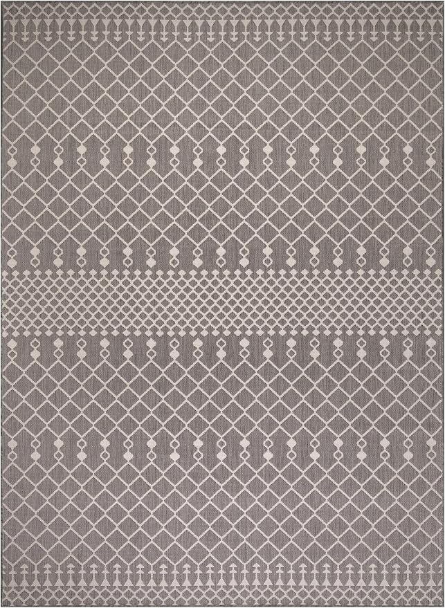 Nourison Home Positano Charcoal 12' x 15' Area Rug - Easy Clean, Non Shedding, Bed Room, Living Room, Dining Room, Kitchen (12' x 15')