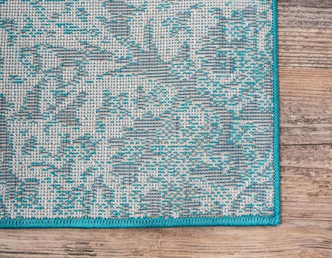 Unique Loom Sofia Collection Area Rug - Grace (3' 3" x 5' 3", Turquoise/ Ivory)