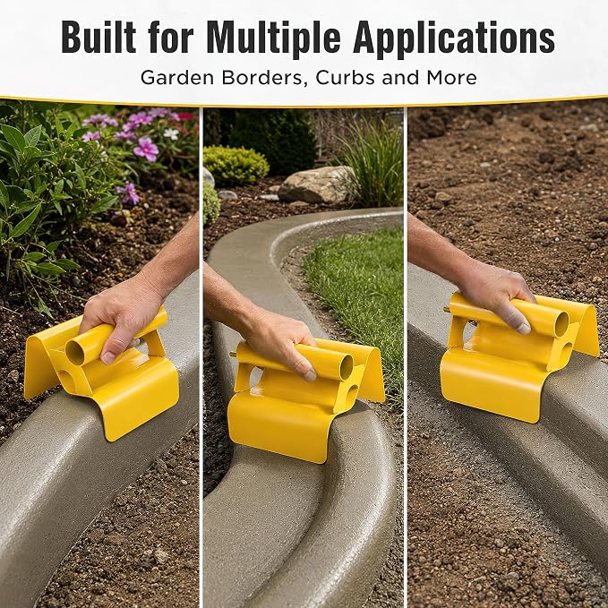 Concrete Curb Trowel, Landscape Curb Trowel with Putty Knife Stainless Steel Curb Tool for Concrete Edging and Border Finishing