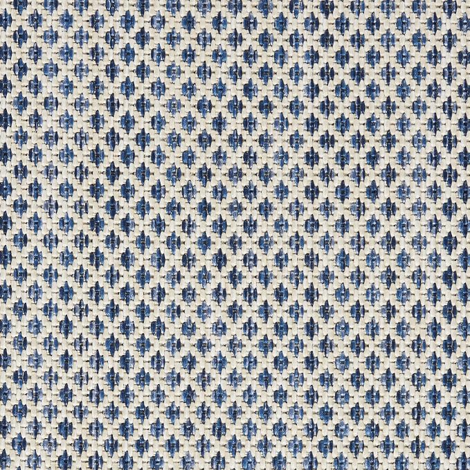 Nourison Home Courtyard Ivory Blue 4' x Round Area Rug - Easy Clean, Non Shedding, Bed Room, Living Room, Dining Room, Kitchen (4' x Round)