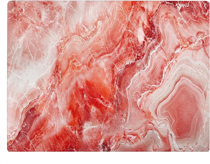Red Marble Kitchen Glass Cutting Board Ocean Decorative Gift Marbled Granite Stone Rock Gift For Her Mom Wife (Red Marble)