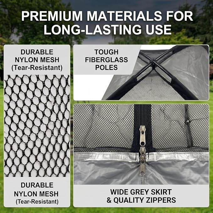 PGL Pond Cover Net Garden Dome Netting - Outdoor Protecting Tent for Fish Koi 9×12FT Zippers and Wind Ropes Protect Ponds, Gardens and Vegetable Gardens