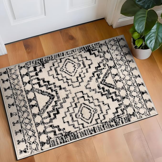 Rugshop Southwestern Geometric Tribal Boho Diamond Area Rug Cream 2' x 3' | Rectangular, Size 2' x 3', Living Room, Bedroom, Dining Room, Home Office, Kitchen, Entryway, Hallway, Nursery, Kids Room