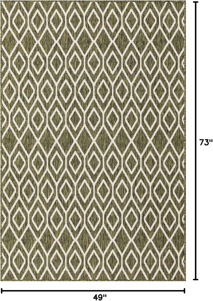 Jill Zarin Outdoor Collection Area Rug - Turks and Caicos (4' x 6' Rectangle Green/Ivory)