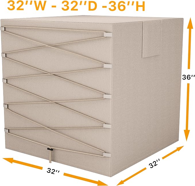 Air Conditioner Cover For Outside Units - Central AC Unit Covers - Dual Shoelace Drawstring For Snug Fit