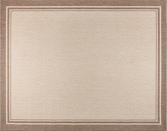Gertmenian Indoor/Outdoor Flatweave Area Rug - 5x7 Standard, Stain & UV Resistant, Ideal For Deck, Patio, Poolside, Mudroom - Palm Ginger Leaf, Dark Grey White, 22914
