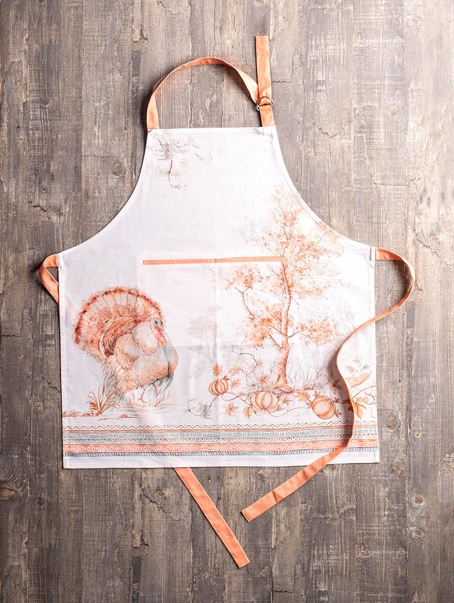 Maison d' Hermine Aprons for women with Pocket 100% Cotton (27.50"x31.50") | Adjustable Neck Strap & long ties Apron Men Chef Wedding Cooking Gardening Server Maid