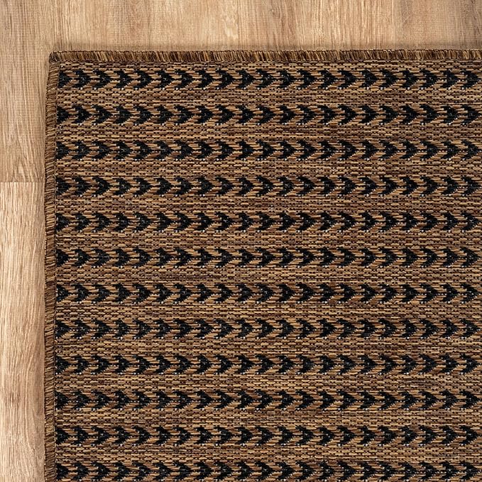 Washable Outdoor Rug 8x10 Modern Area Rugs Outdoor Carpets Striped Pattern Non Shedding Waterproof Easy Clean Patio Deck Porch Living Room Bedroom Garden RV (8 X 10 Gold)