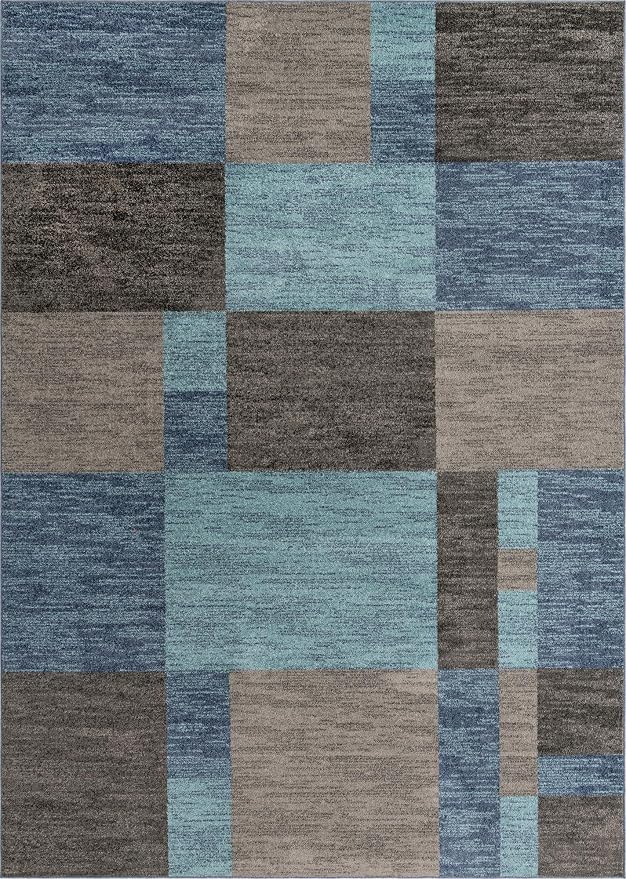 Unique Loom Autumn Collection Area Rug - Providence (10' x 14' 1" Rectangle, Blue Gray/ Light Brown)