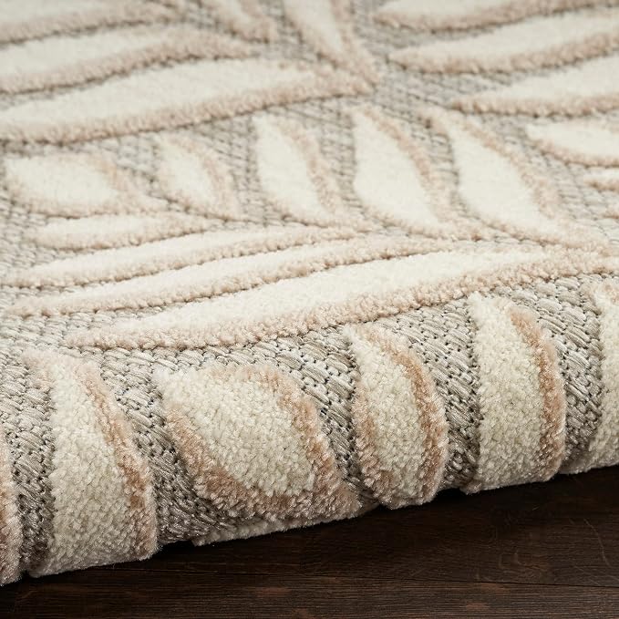 Nourison Home Aloha Ivory Grey 2'8" x 4' Area Rug - Easy Clean, Non Shedding, Bed Room, Living Room, Dining Room, Kitchen (3' x 4')