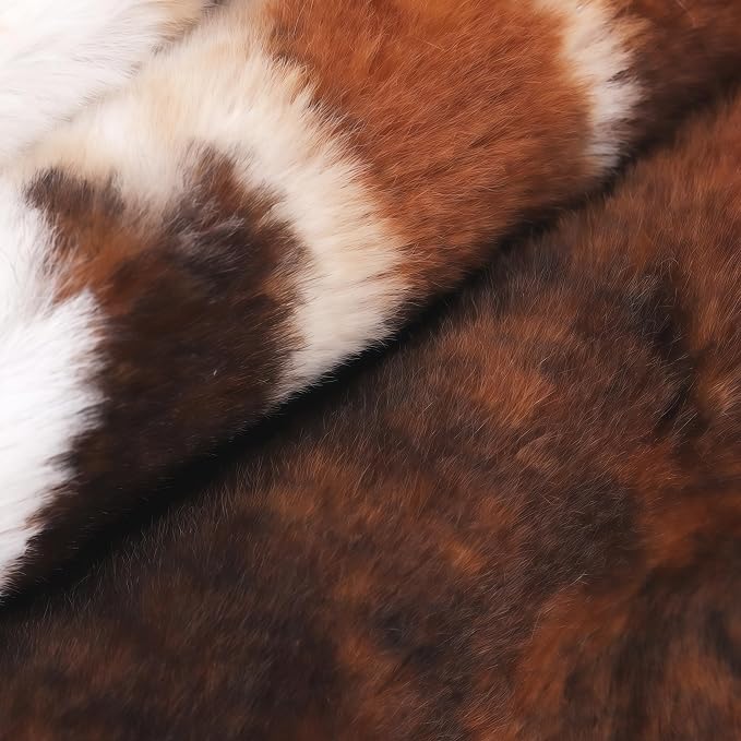 Sgizoku Cow Print Rug - 3.6x2.5 Feet Cow Hide Rugs Faux Cowhide Rug Cute Area Rug Fun Western Room Decor Cow Rugs for Living Room Bedroom Non-Slip Yellow-Brown(43 inches x 29 inches)
