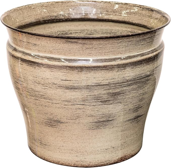 Headwind Glazed Ironstone Vanhorne Collection – 14" Papyrus Beige Decorative Plant Pot – Lightweight & Triple Coated w/Drainage Flower Pot for Indoor Plants & Outdoor Planter Use by Robert Allen