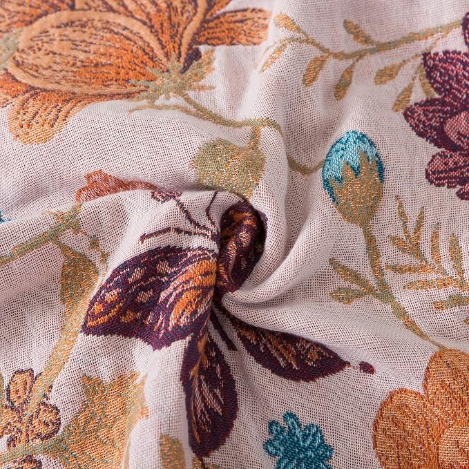 Phuryllic Boho Throw Blanket Throw Size, Soft Cozy Cotton Muslin Quilt Blanket for Bed Decor, Floral Patterned Couch Sofa Chair Cover, Vintage Farmhouse Cottage Tapestry Woven Blanket, Coral&Green