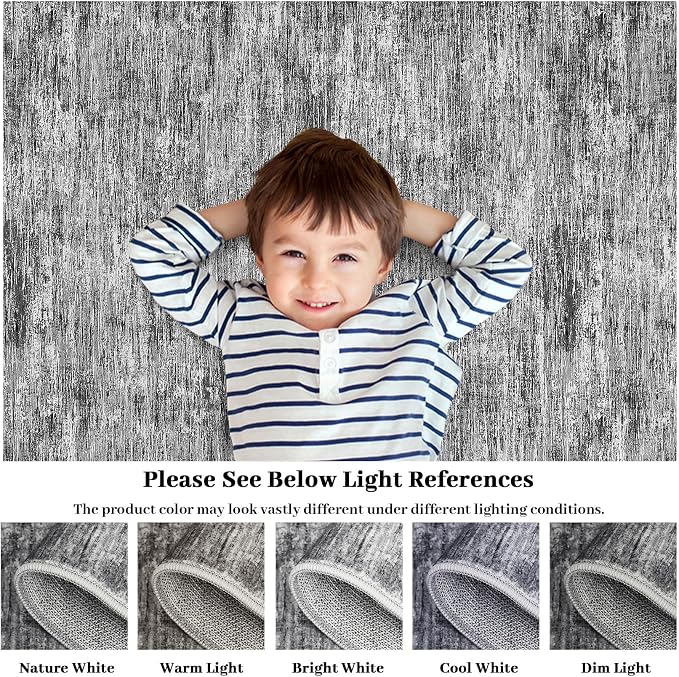 Garvee 10x13 Area Rugs for Living Room Solid Color Washable Rug, Light Grey | Non Slip Backing Non Shedding Low Pile Modern Neutral Stain Resistant Foldable Area Rug for Dining Room Bedroom Nursery
