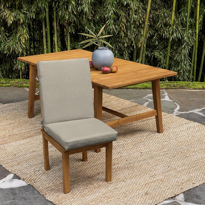 Arden 4-Pack earthFIBER Outdoor Patio Dining Chair Cushion, 20 x 44, Rain-Proof Seat Pad, Fade-Resistant Outdoor Cushion Sandbar Taupe Texture