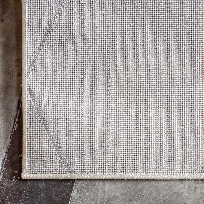 Unique Loom Trellis Frieze Collection Area Rug - Geometric (3' Square, Ivory/ Gray)