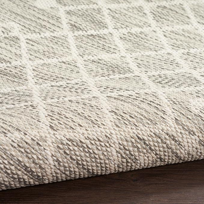 Nourison Home Positano Light Grey 10' x 14' Area Rug - Easy Clean, Non Shedding, Bed Room, Living Room, Dining Room, Kitchen (10' x 14')
