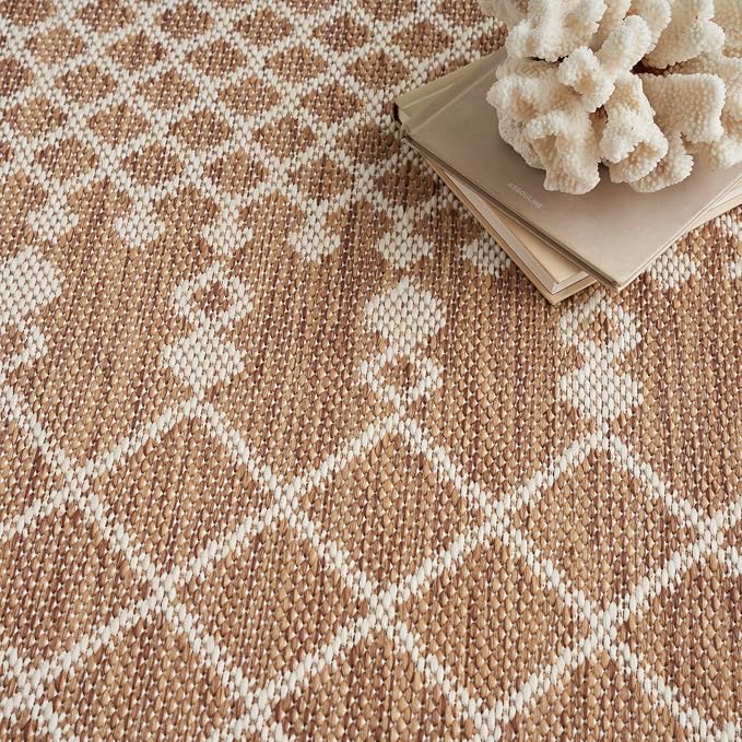 Nourison Home Positano Jute 9' x 12' Area Rug - Easy Clean, Non Shedding, Bed Room, Living Room, Dining Room, Kitchen (9' x 12')