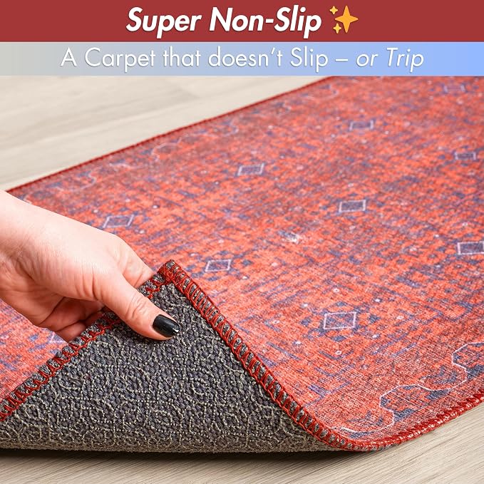 Sacred Artisans Tribal 2x3 Rug for Entryway, Kitchen, Bathroom and Indoor Entrance | Washable, Non Slip, Pet Friendly and Low Pile (Mystic, 2' x 3')