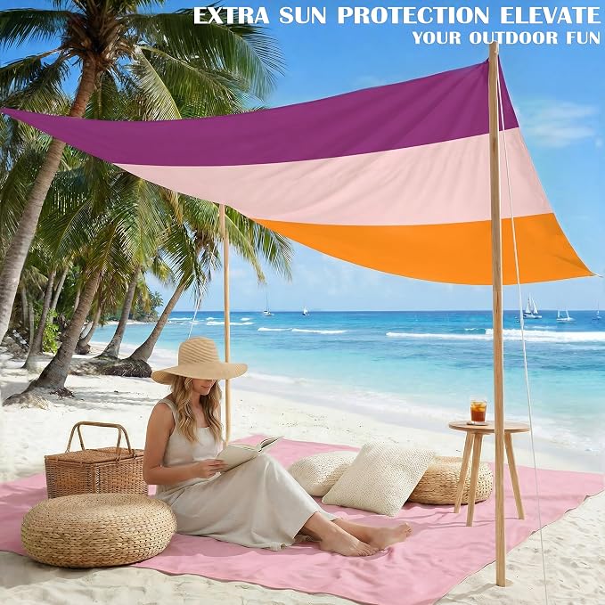 Famstar Beach Blanket Oversized Extra Large 78"X81"/10'X9',Waterproof Sandproof Beach Blanket 2-8 Adults Lightweight Durable for Travel Camping Hiking Picnic