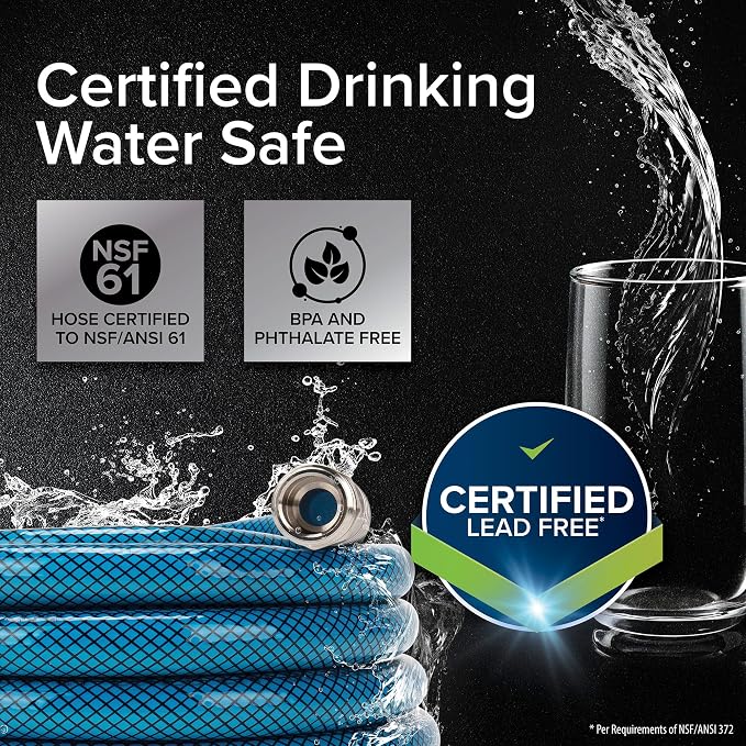 Camco TastePURE 10-Foot Premium Camper/RV Drinking Water Hose - Features a Heavy-Duty No-Kink Design with Strain Relief Ends & 5/8-Inch Inside Diameter - NSF Drinking Water Safe Certified (22823)