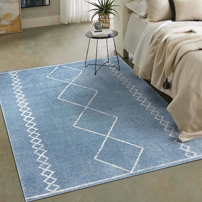 LUXE WEAVERS Daphnes Blue 6x9 Boho Moroccan Geometric Area Rug 2735