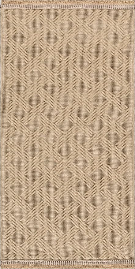 Nourison Home Washable Organic Geometric Natural 2' x 4' Area -Rug, Easy -Cleaning, Non Shedding, Bed Room, Living Room, Dining Room, Kitchen (2x4) )
